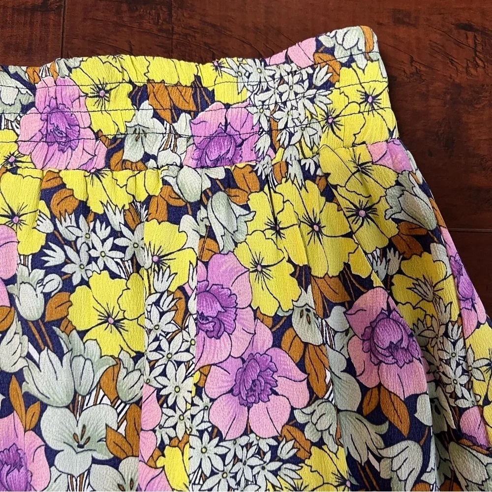ANTHROPOLOGIE Leifnotes Floral Mini Skirt A-Line Bohemian Size 6